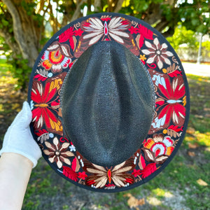 Mariposas Embroidered Sombrero (BLACK)