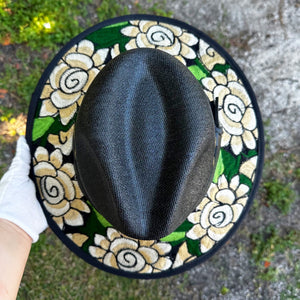Delicate Flowers Embroidered Sombrero