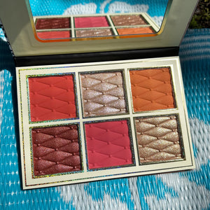 6 Color Blush and Highlighter Palette with Lipgloss