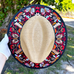 Little Butterflies Embroidered Sombrero