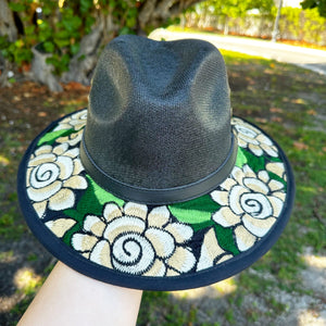 Delicate Flowers Embroidered Sombrero