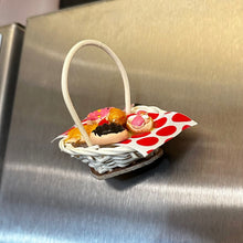 Load image into Gallery viewer, 1 PC Miniature Fridge Magnet Basket with Mexican Sweet Bread CANASTITA CON PAN Y IMAN (Picked Randomly)