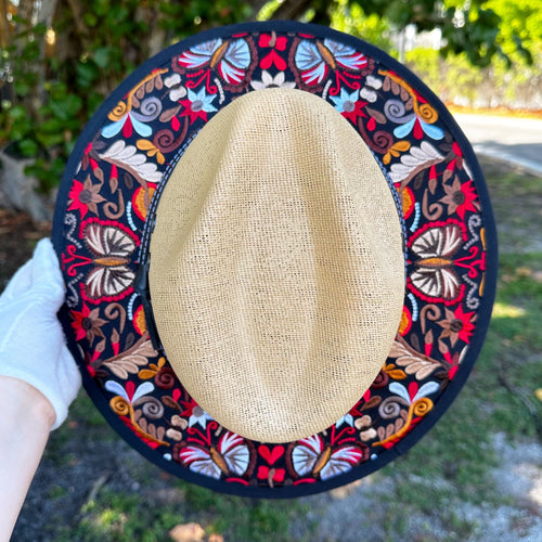 Little Butterflies Embroidered Sombrero