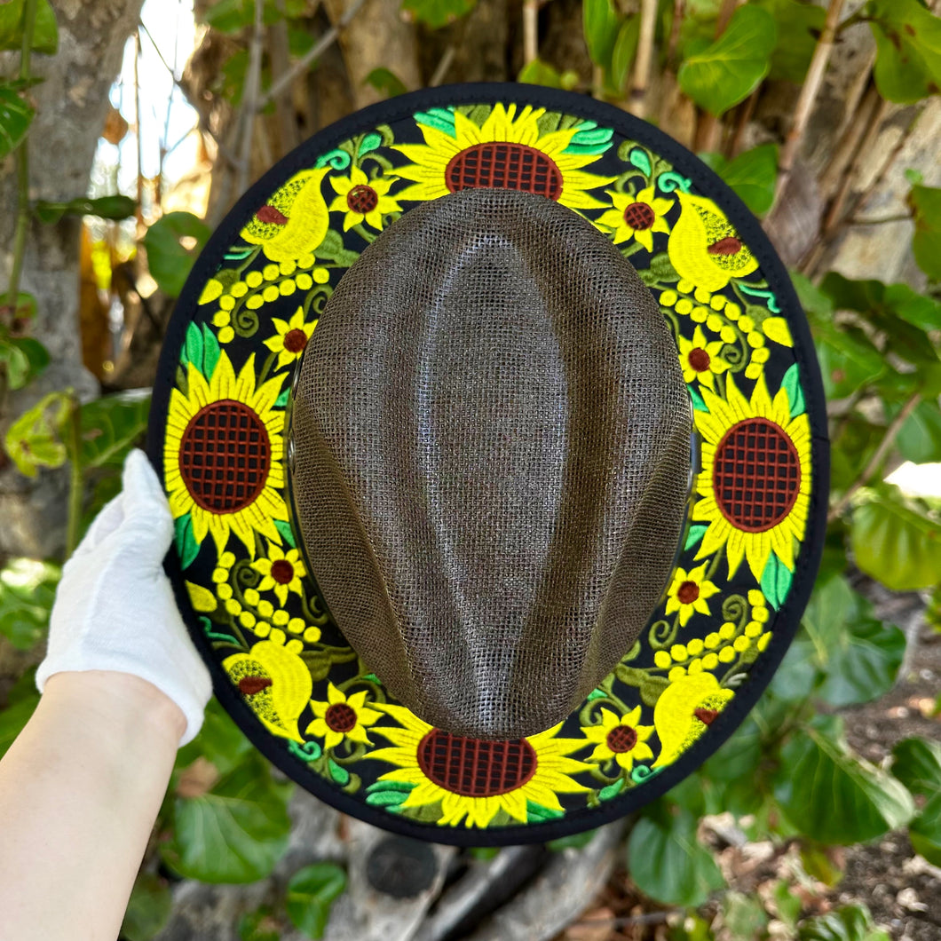Sunflower Fields Embroidered Sombrero