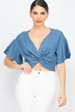 Load image into Gallery viewer, Knotted V-neck Crop Top