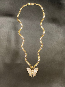 Mother Butterfly Rhinestone Necklace
