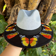 Load image into Gallery viewer, Butterfly Dreams Embroidered Sombrero (Light Gray)